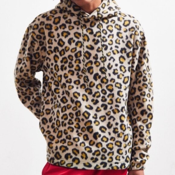 Urban Outfitters Cheetah Print Polar Fleece Hoodie - Picture 1 of 6